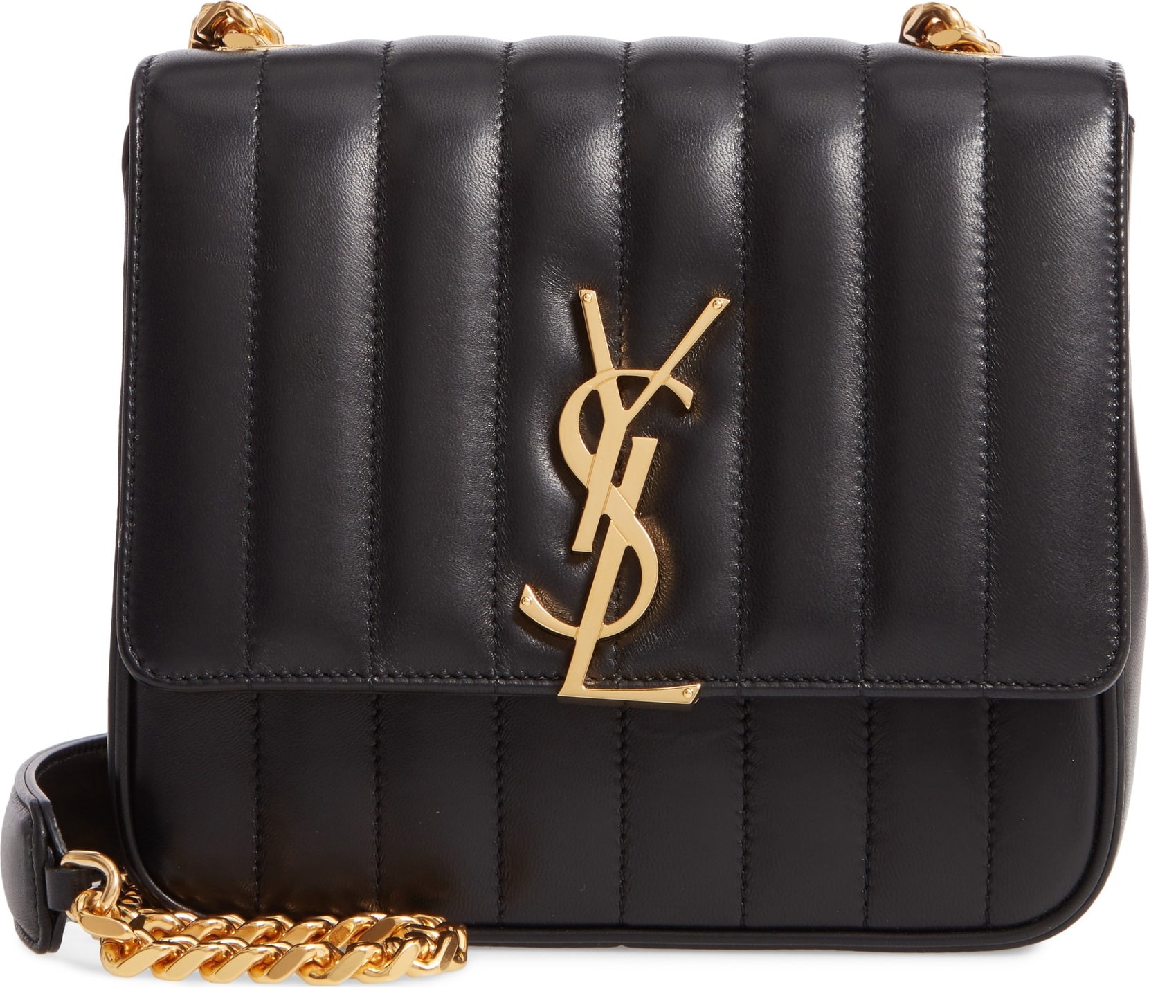 Saint Laurent Small Vicky Quilted Lambskin Leather Crossbody Bag