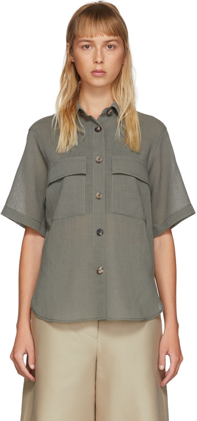 LVIR Khaki Summer Wool Short Sleeve Shirt