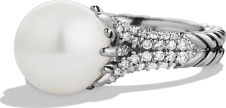David Yurman Starburst Pearl Ring with Diamonds