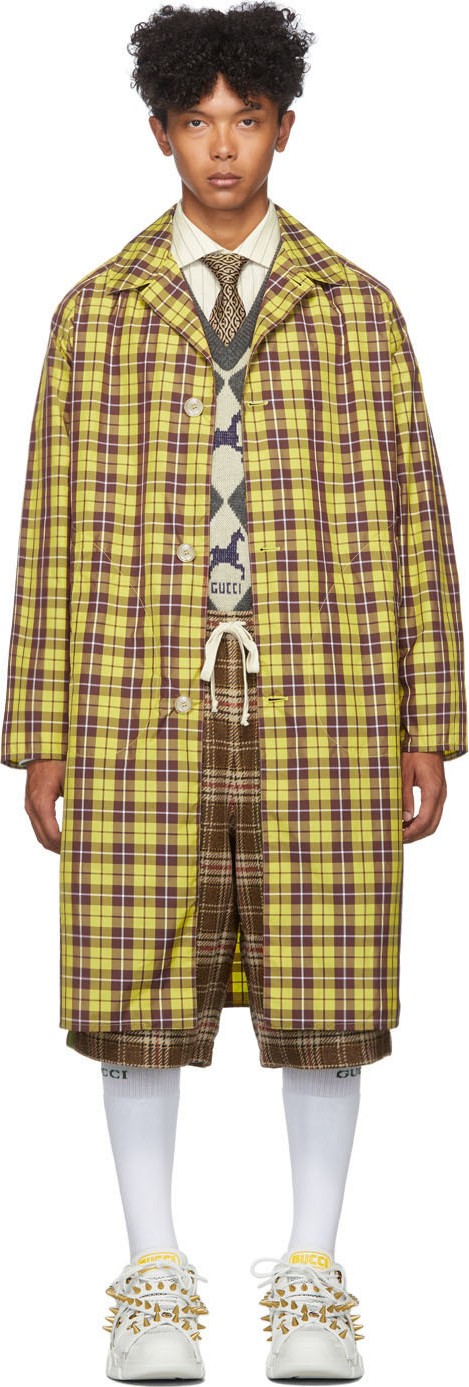 Gucci Yellow & Burgundy Nylon Coat