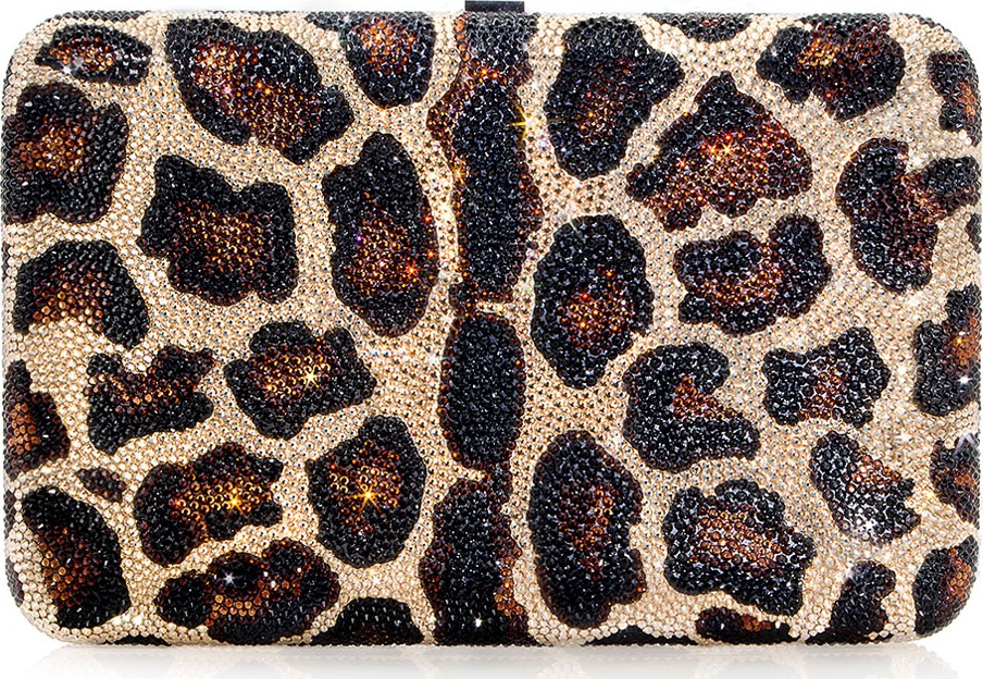 Judith Leiber Seamless Leopard Crystal Clutch Bag