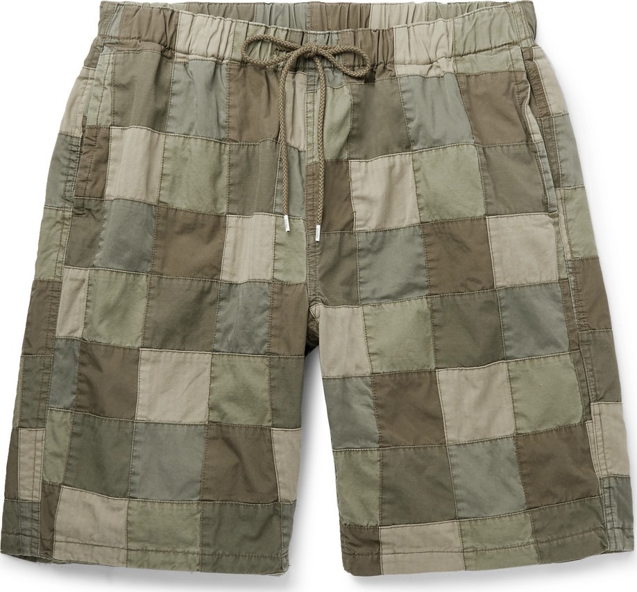 Neighborhood Patchwork Cotton Drawstring Shorts