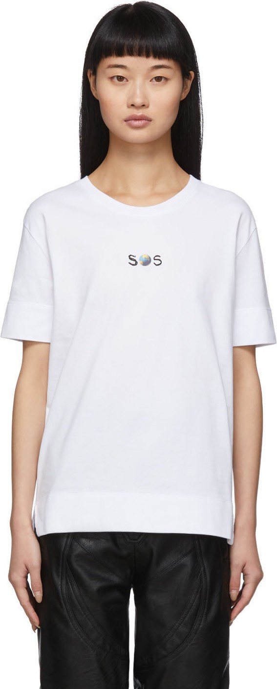 Stella McCartney White We Are The Weather 'SOS' T-Shirt