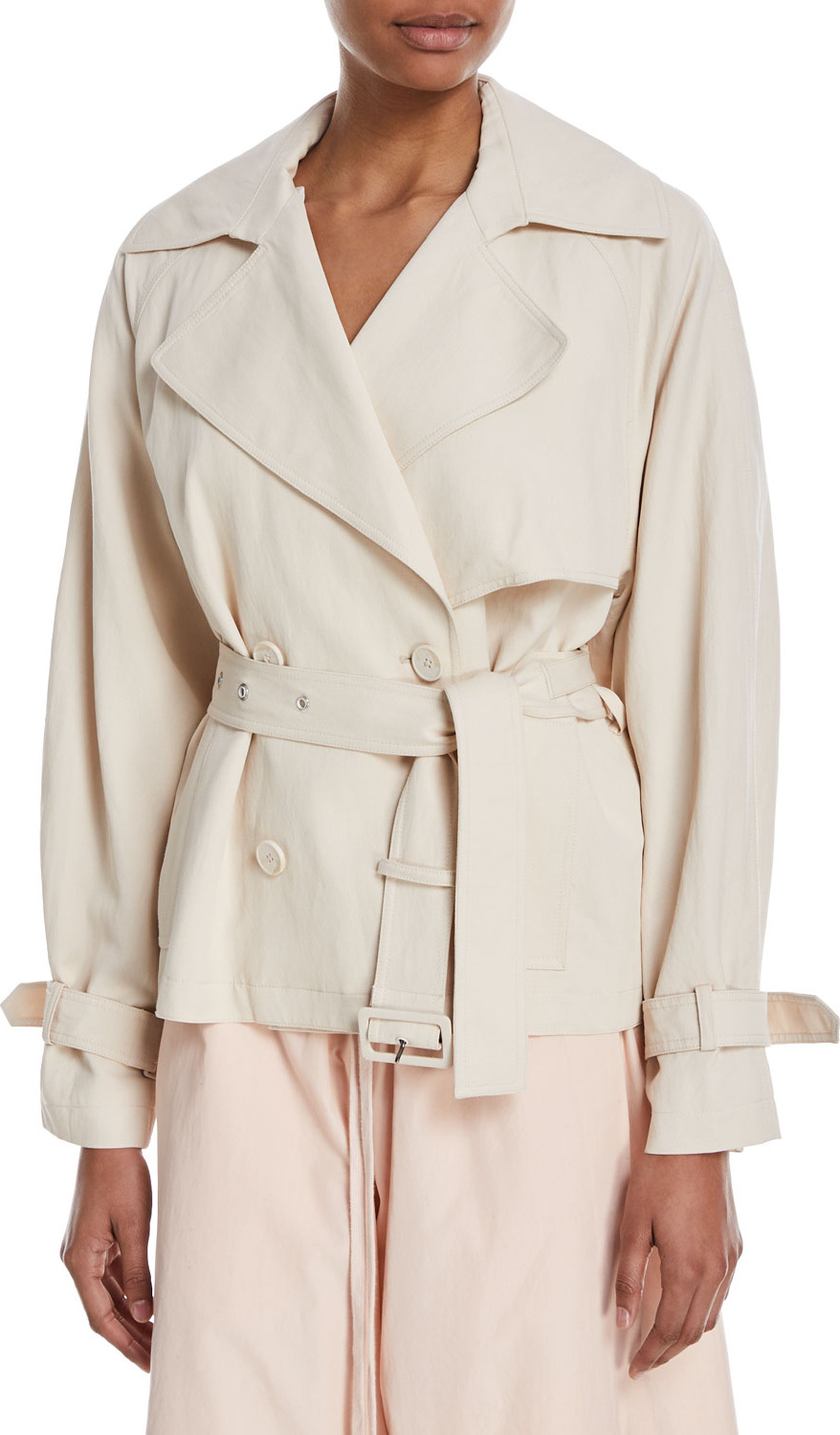 Vince Cropped Double-Breasted Trench Coat