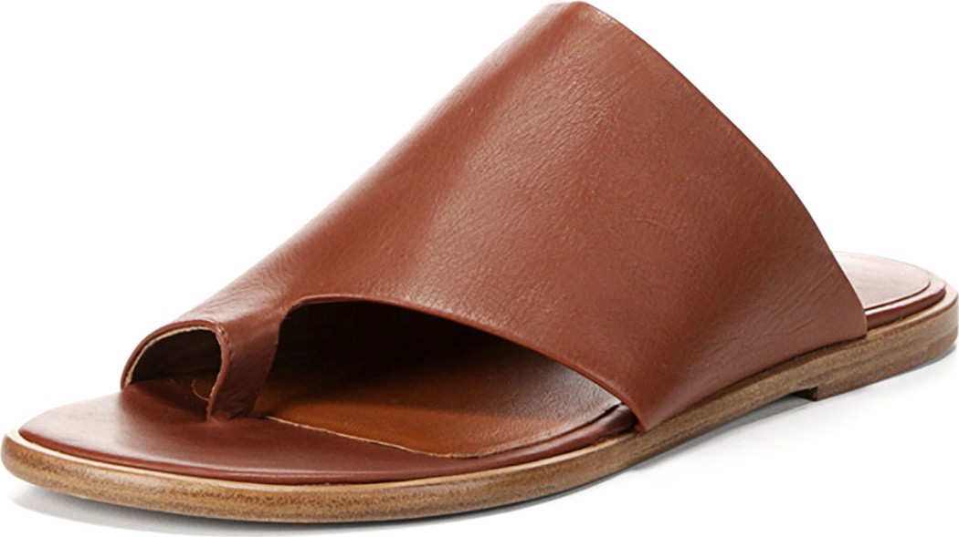 Vince Edris Flat Siviglia Leather Slide Sandal