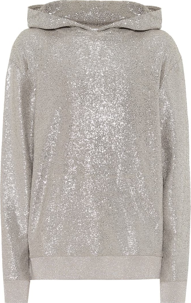Saint Laurent Metallic cotton hoodie