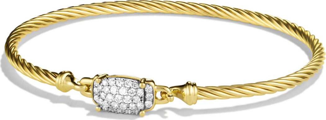 David Yurman Petite Wheaton Bracelet with Diamonds in Gold