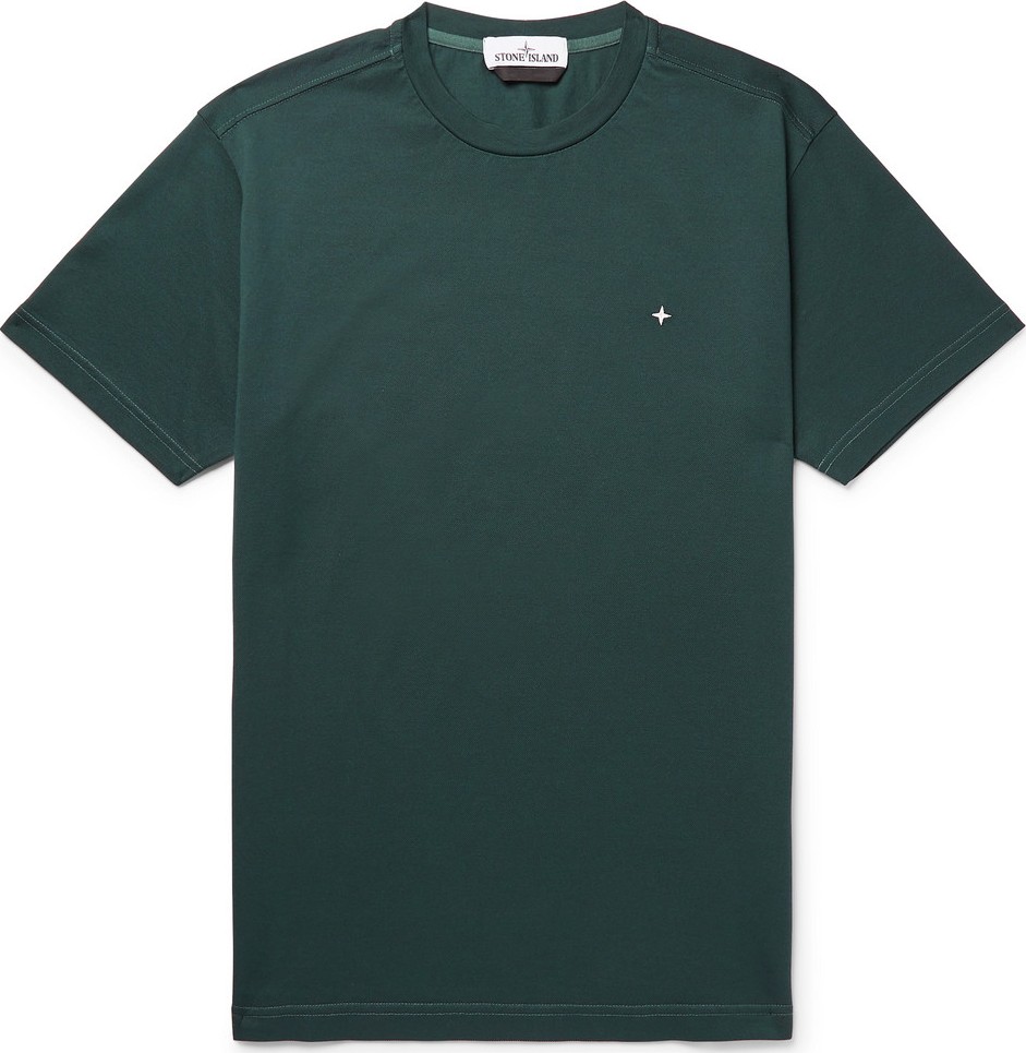 Stone Island Logo-Embroidered Cotton-Piqué T-Shirt