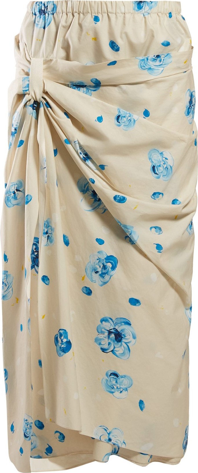 Marni Iride floral-print cotton midi skirt