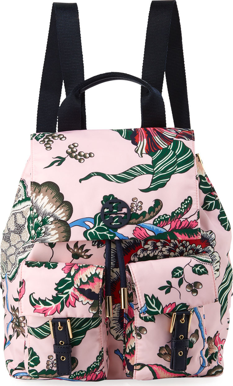 Tory Burch Tilda Printed Nylon Flap Backpack
