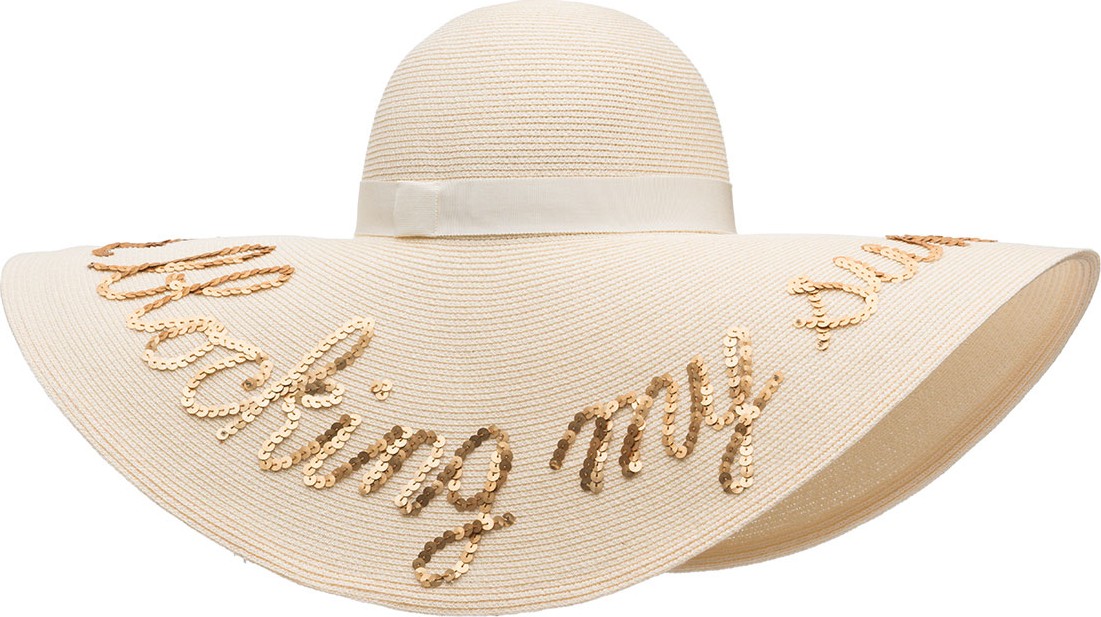 Eugenia Kim Sunny Sequined Floppy Sun Hat, Ivory