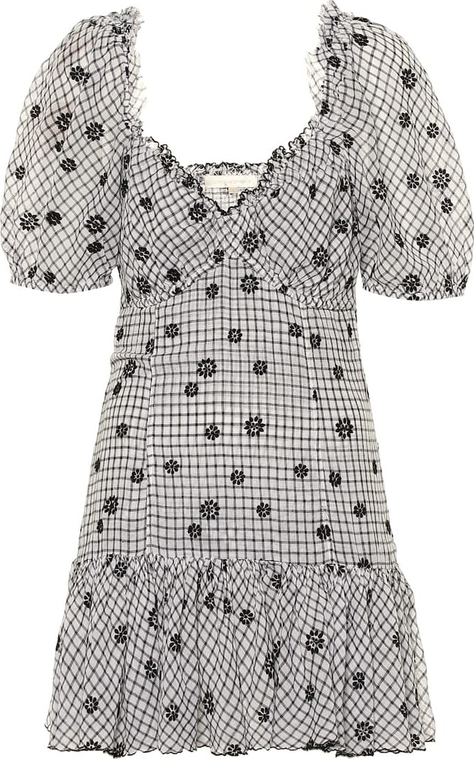 LOVESHACKFANCY Catalina checked cotton minidress