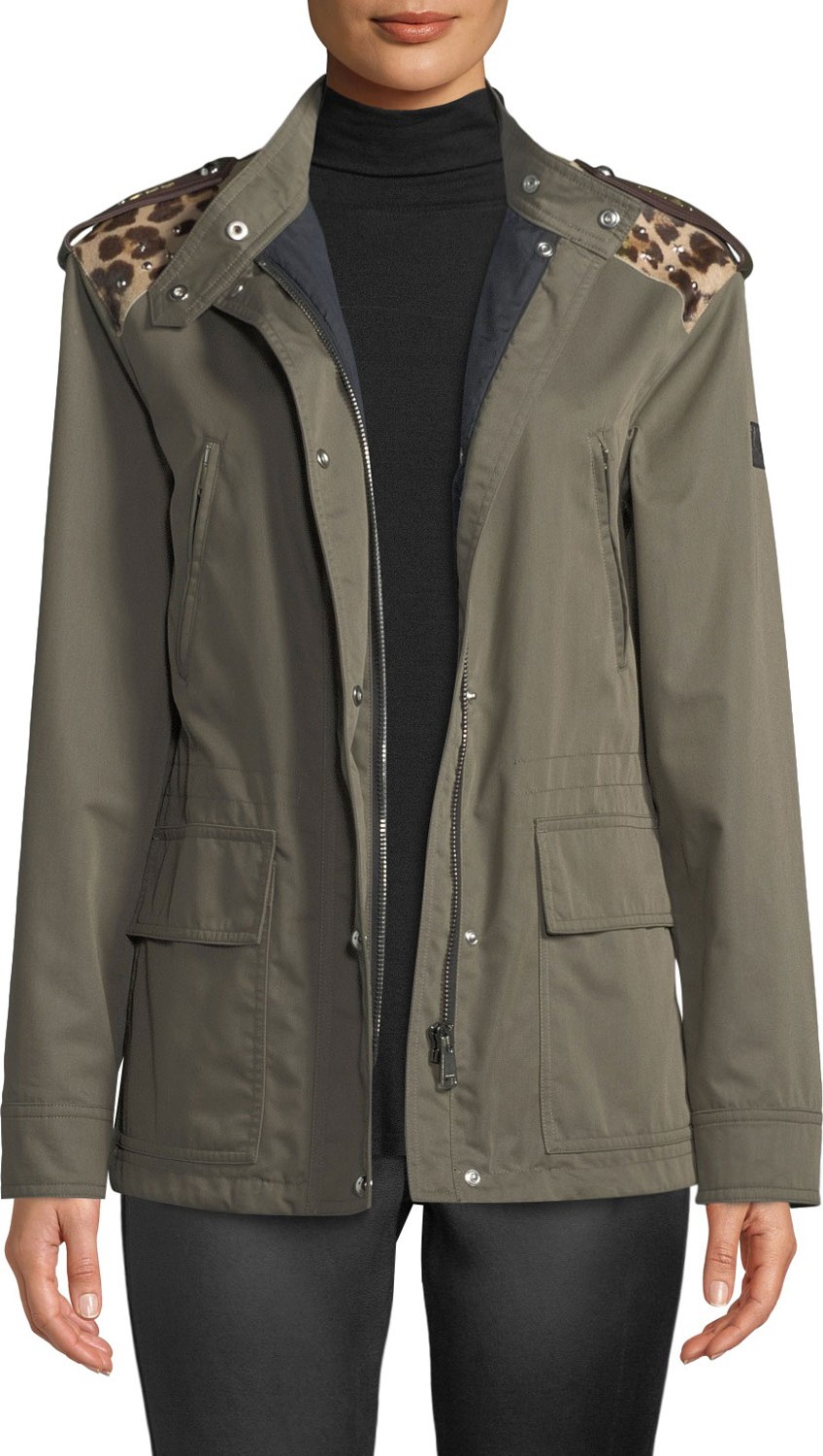 Belstaff Mosaic Fairclough Jacket w/ Leather Shoulders