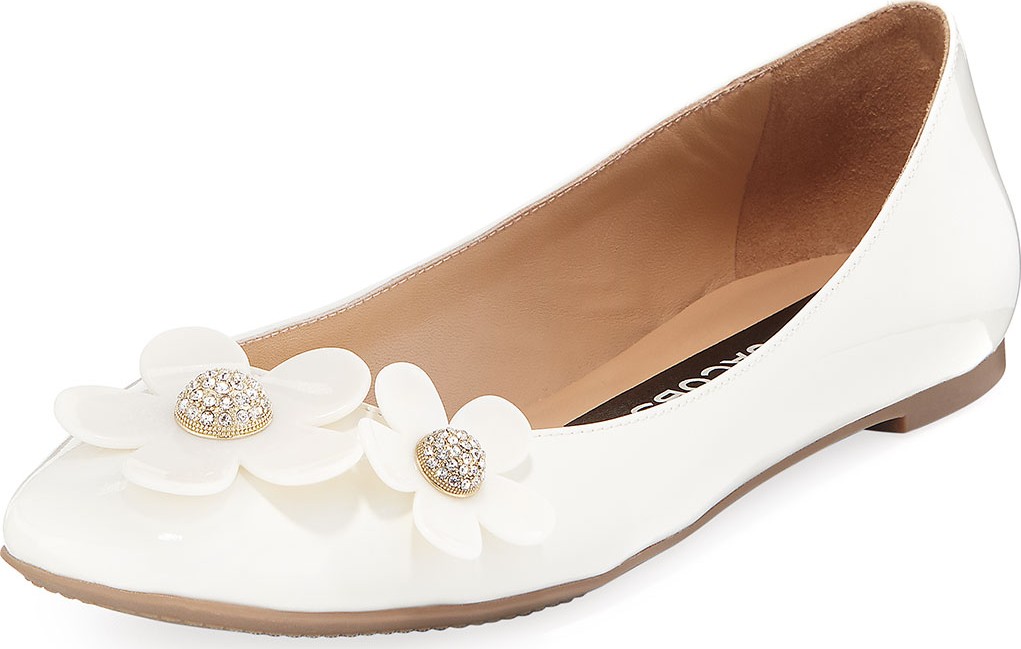 MARC JACOBS Daisy Leather Ballet Flats