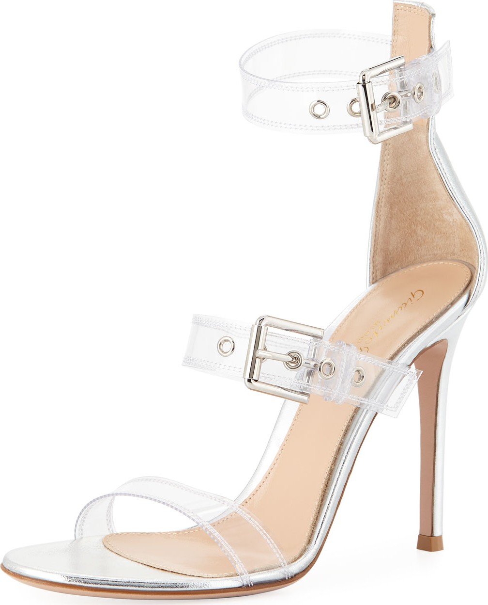 Gianvito Rossi Metallic Plexi High Sandals