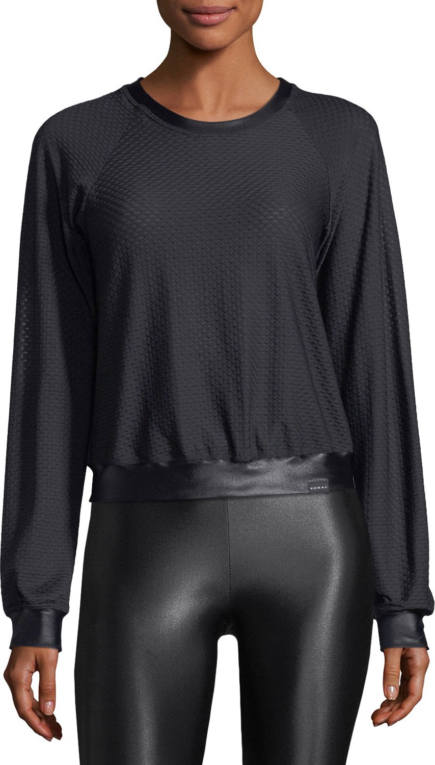KORAL Sofia Crewneck Long-Sleeve Pullover Top
