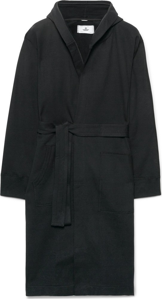 REIGNING CHAMP Loopback Cotton-Jersey Hooded Robe