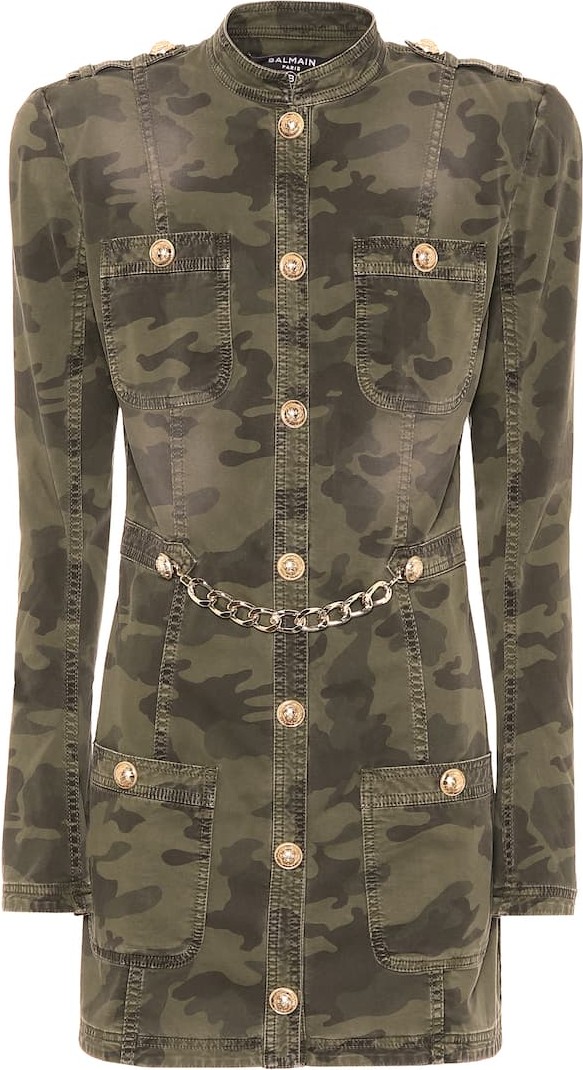 Balmain Camouflage stretch-cotton minidress