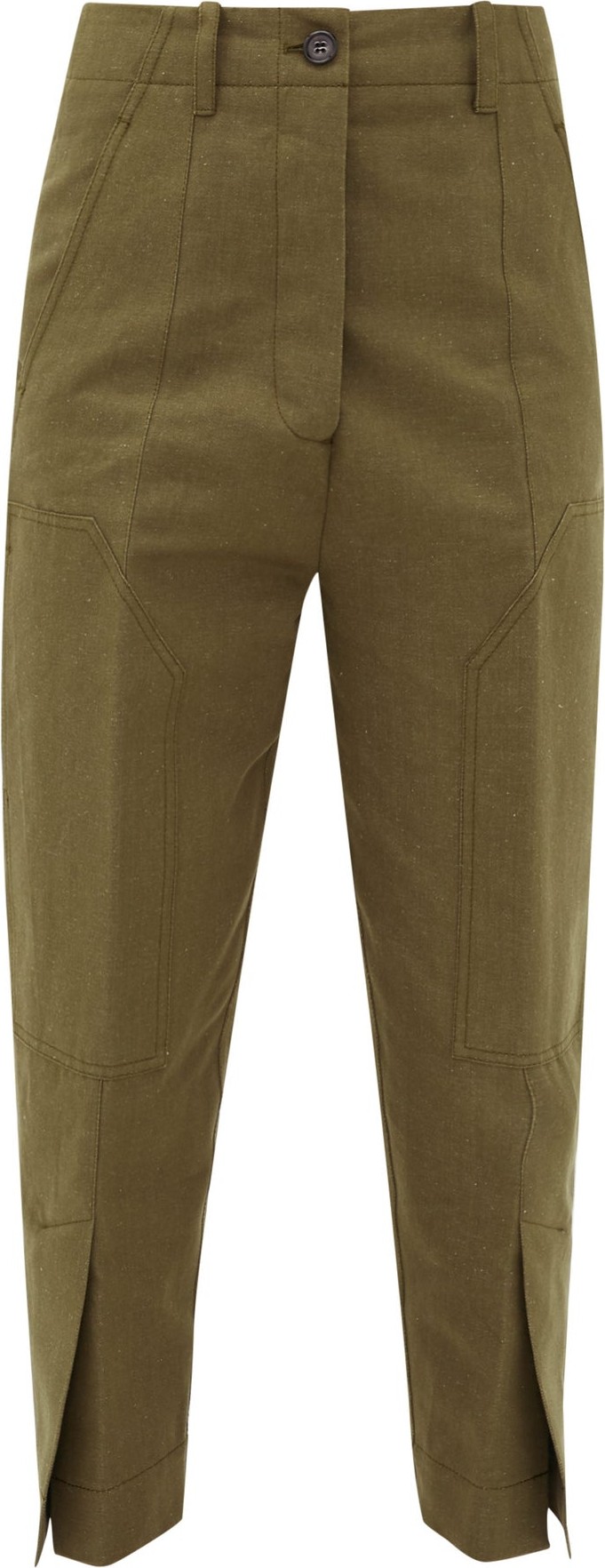 Colville Slit-cuff cotton and linen-blend cargo trousers