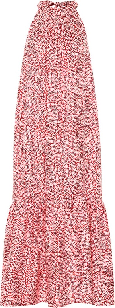 Asceno Ibiza printed silk halterneck maxi dress
