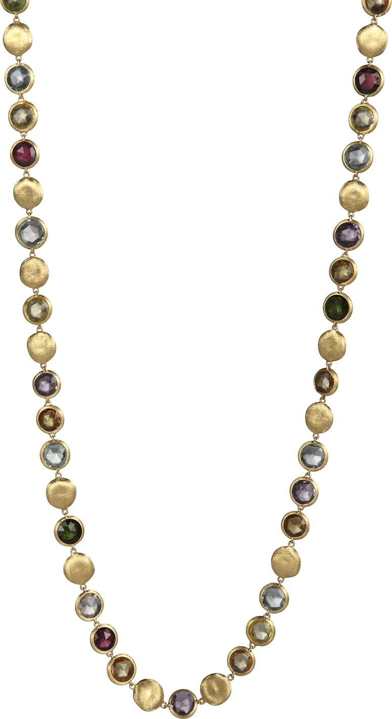 Marco Bicego Jaipur Mixed-Stone Link Necklace, 30"L