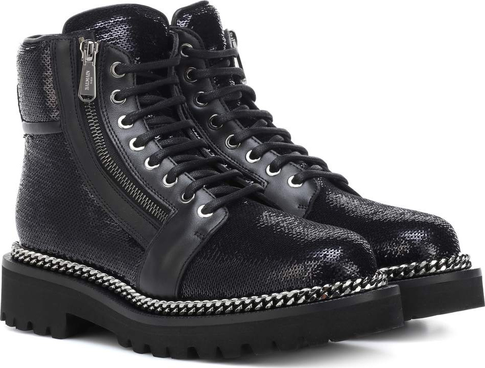 Balmain Ranger sequinned ankle boots