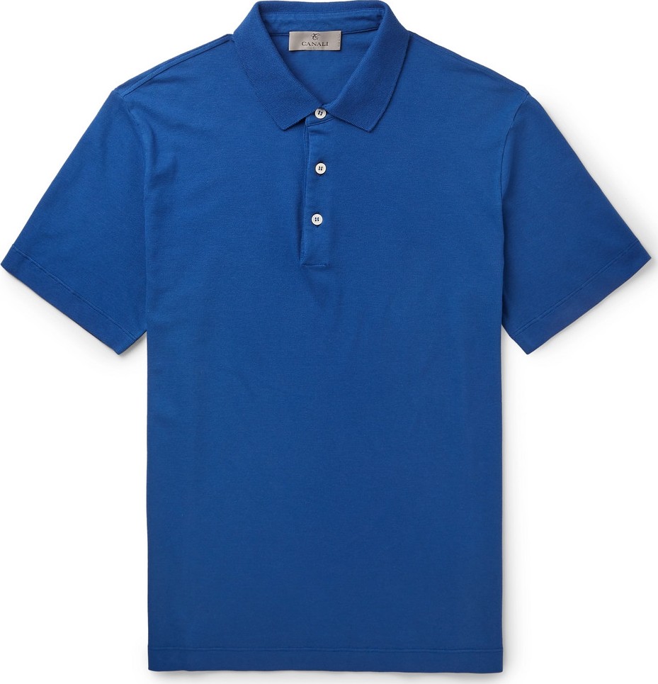 Canali Stretch-Cotton Piqué Polo Shirt