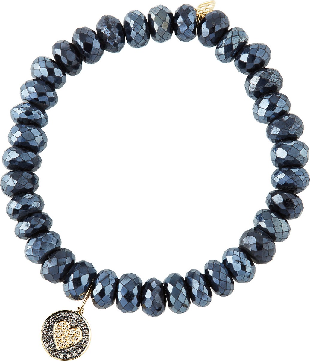 Sydney Evan 14k Diamond Heart & Spinel Bracelet