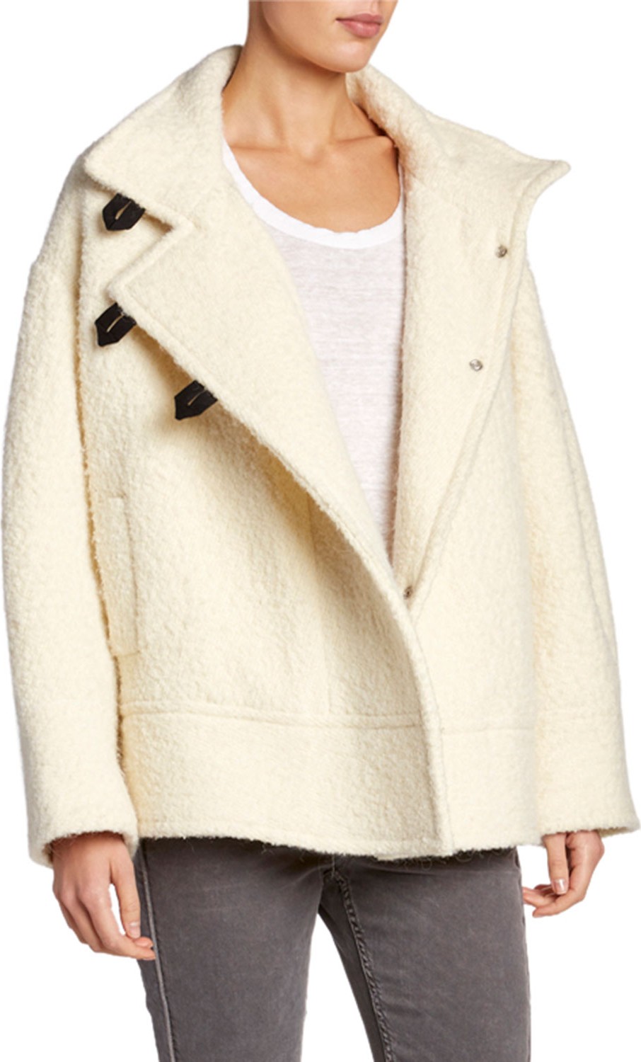Isabel Marant Etoile Fagan Button-Front Alpaca Coat