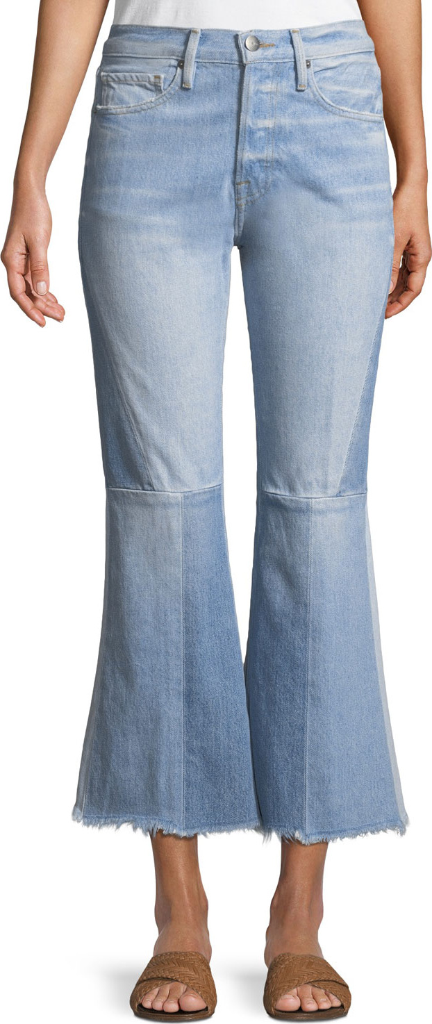 FRAME DENIM Le Panel Block Cropped Flare-Leg Jeans