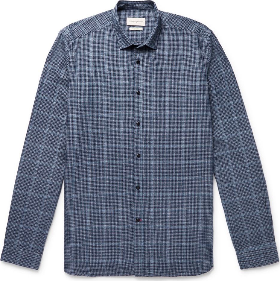 Oliver Spencer Checked Cotton-Flannel Shirt