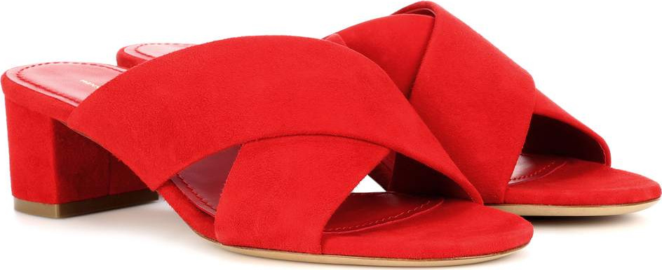 Mansur Gavriel 40mm Crossover suede sandals