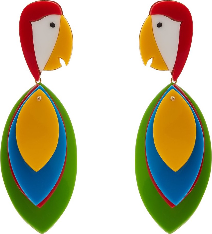 Wai Wai X Betina De Luca Arara parrot earrings