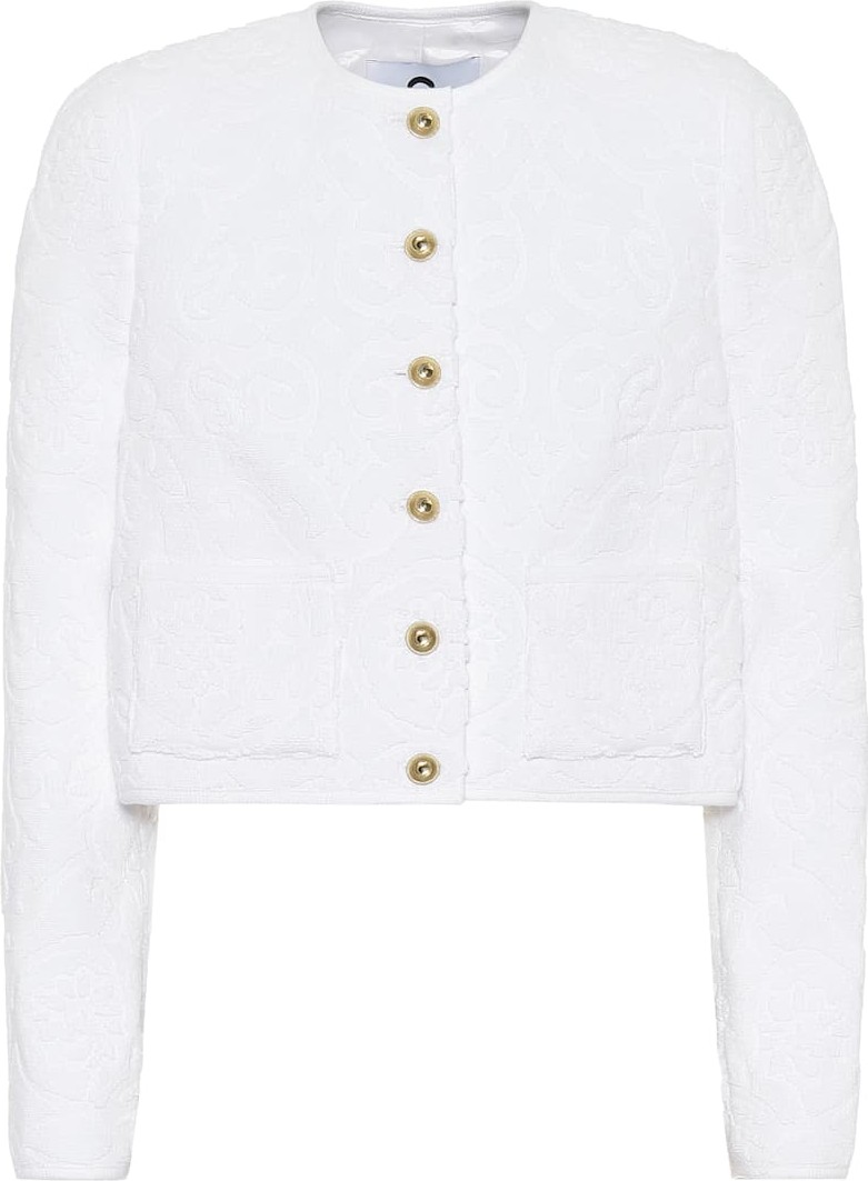 Marine Serre Floral cotton-toweling jacket
