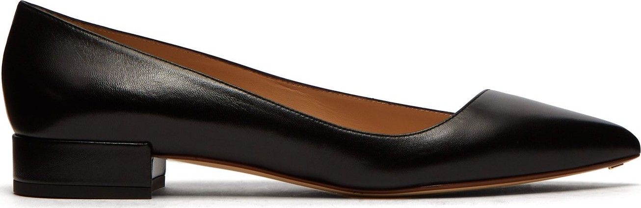 Francesco Russo Asymmetric point-toe leather flats