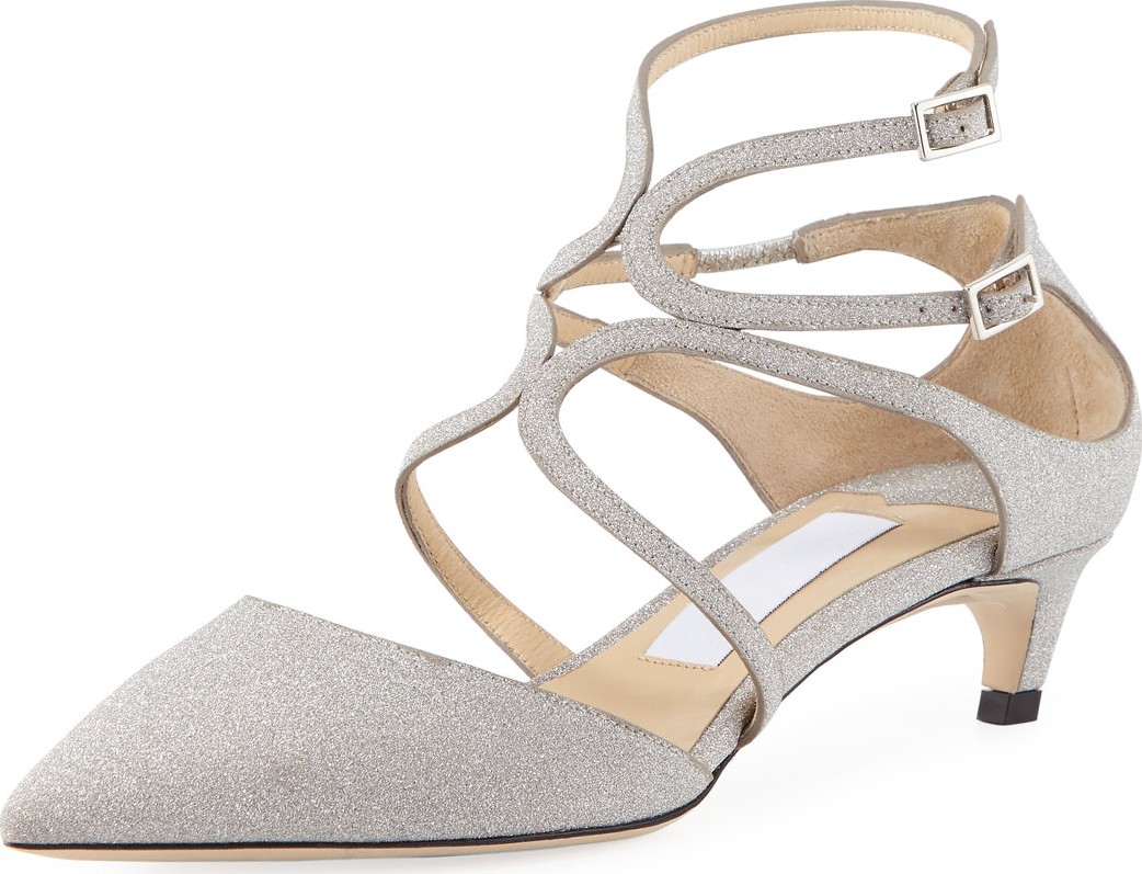 Jimmy Choo Lancer 35mm Glitter Leather Pumps