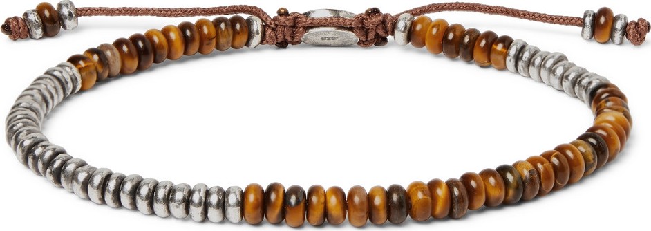 M.Cohen Sterling Silver and Tiger's Eye Beaded Bracelet