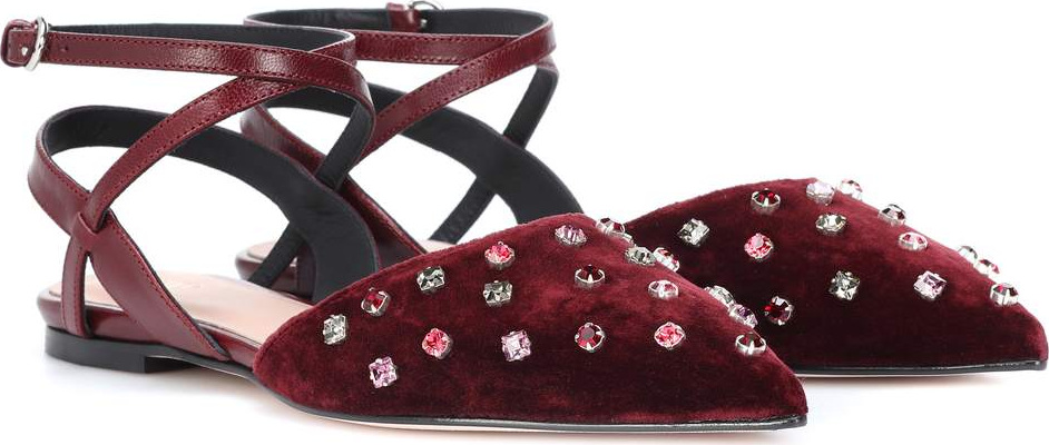 RED Valentino Velvet ballet flats