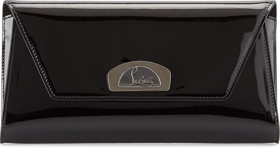 Christian Louboutin Vero Dodat Flap Patent Clutch Bag, Black