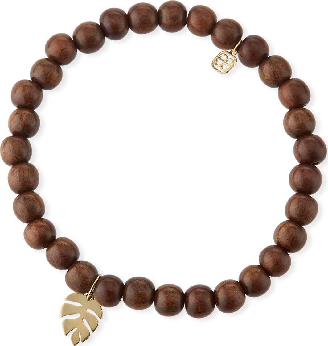 Sydney Evan Mini Pure Monstera Leaf Wood Bracelet