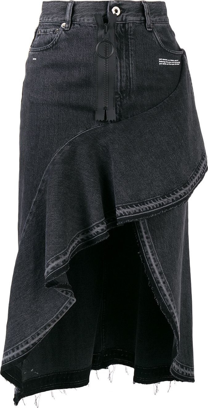 Off White denim ruffles skirt