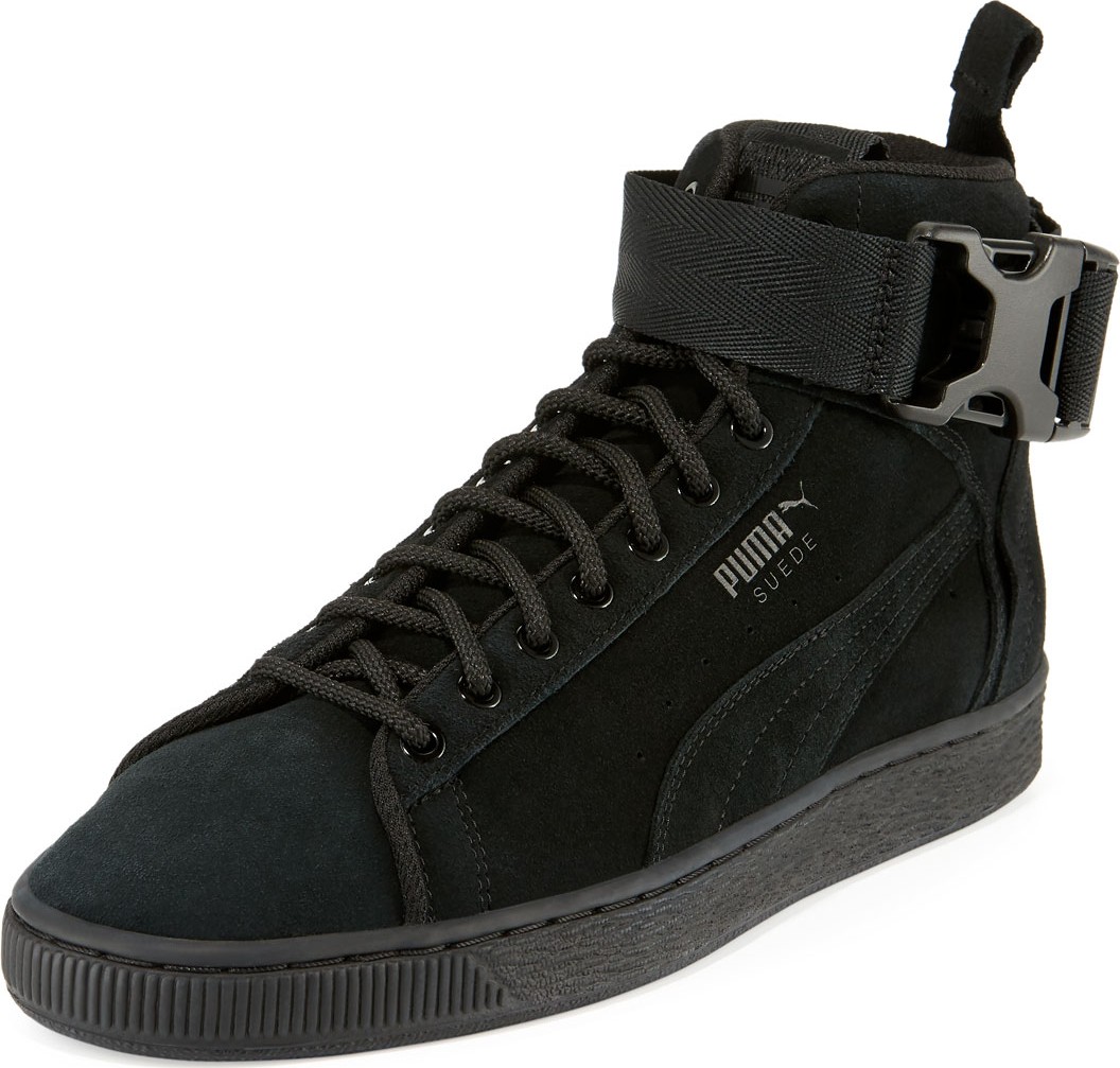 PUMA Men's Suede Mid-Top Buckle Sneakers