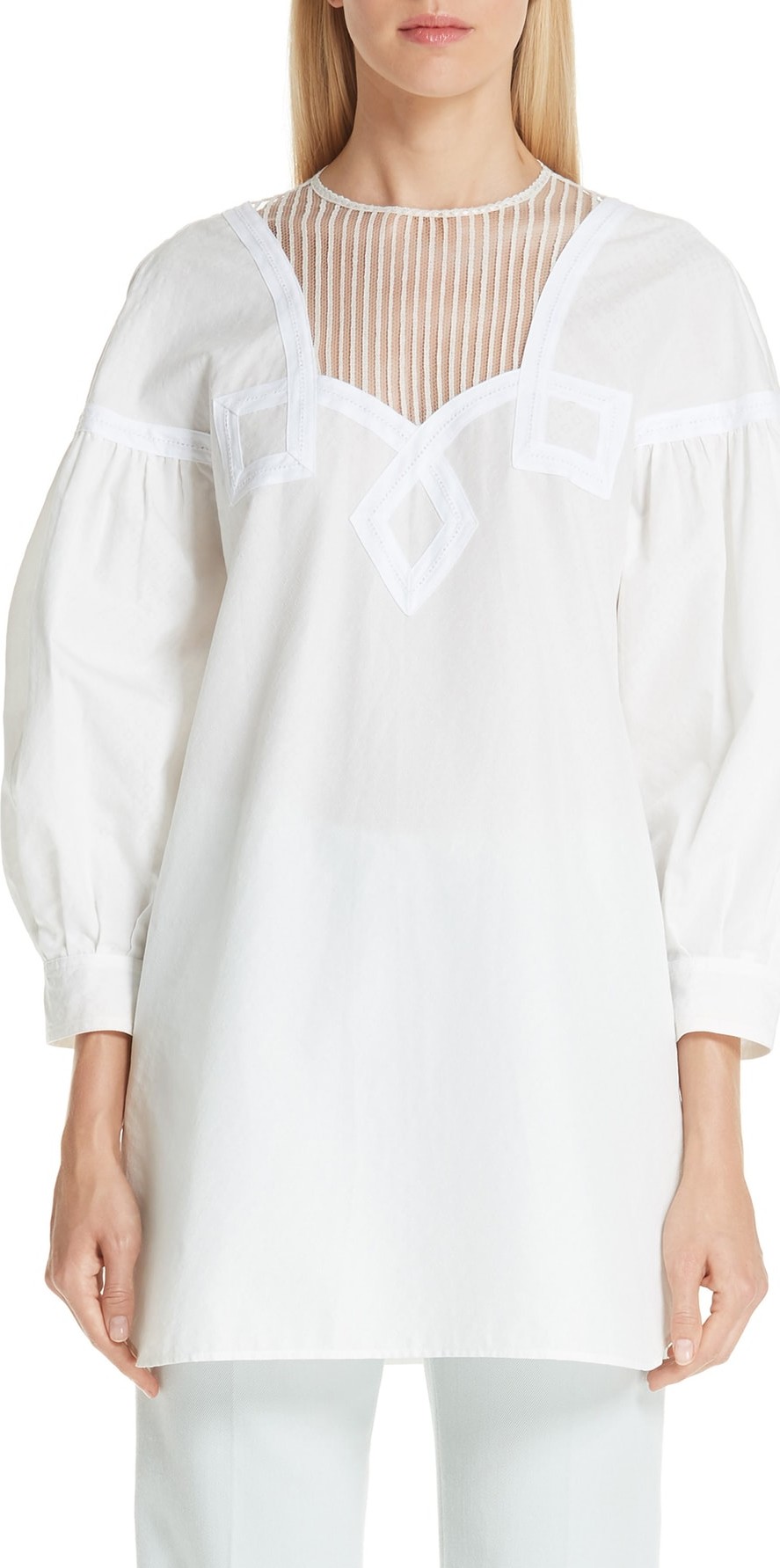 Calvin Klein 205W39NYC Cotton Piqué Prairie Top