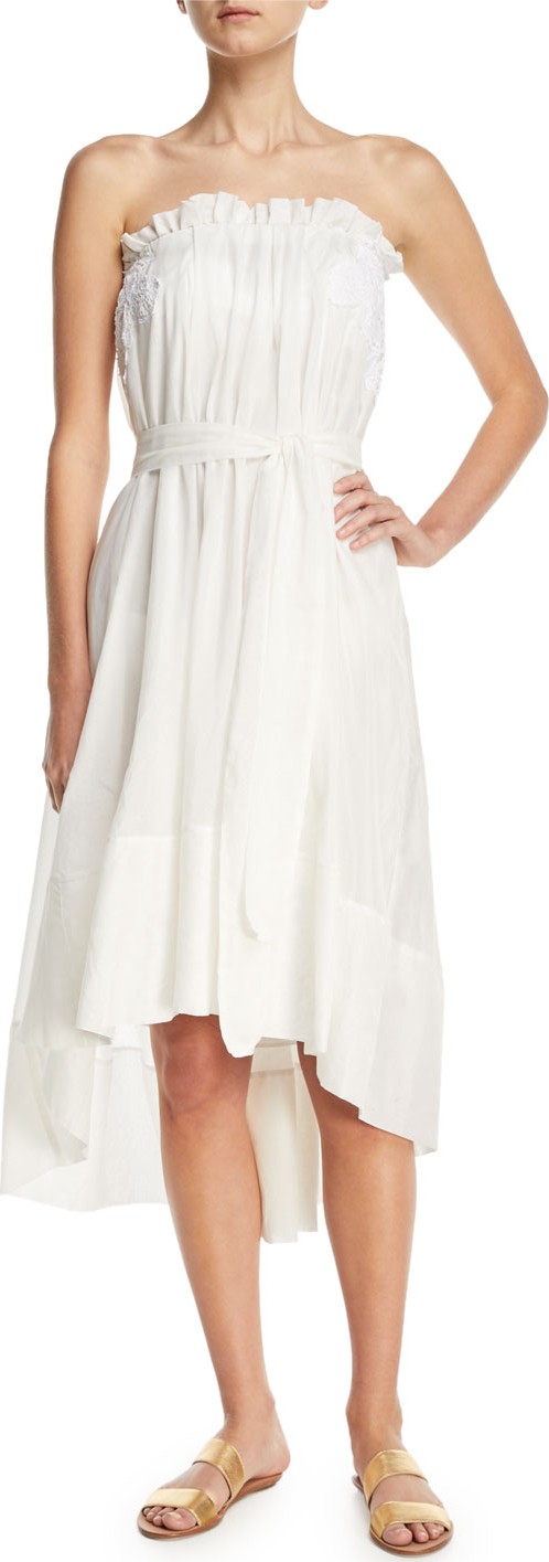 LILA.EUGENIE Breezy Frill Voile Coverup Dress w/ Lined Belt