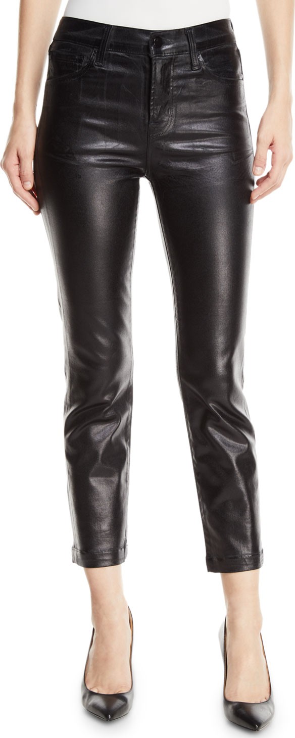 J BRAND Ruby High-Rise Crop Cigarette Coated Jeans