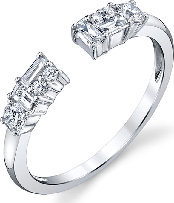Borgioni Open Mixed-Cut Diamond Ring in 18K White Gold, Size 6.75