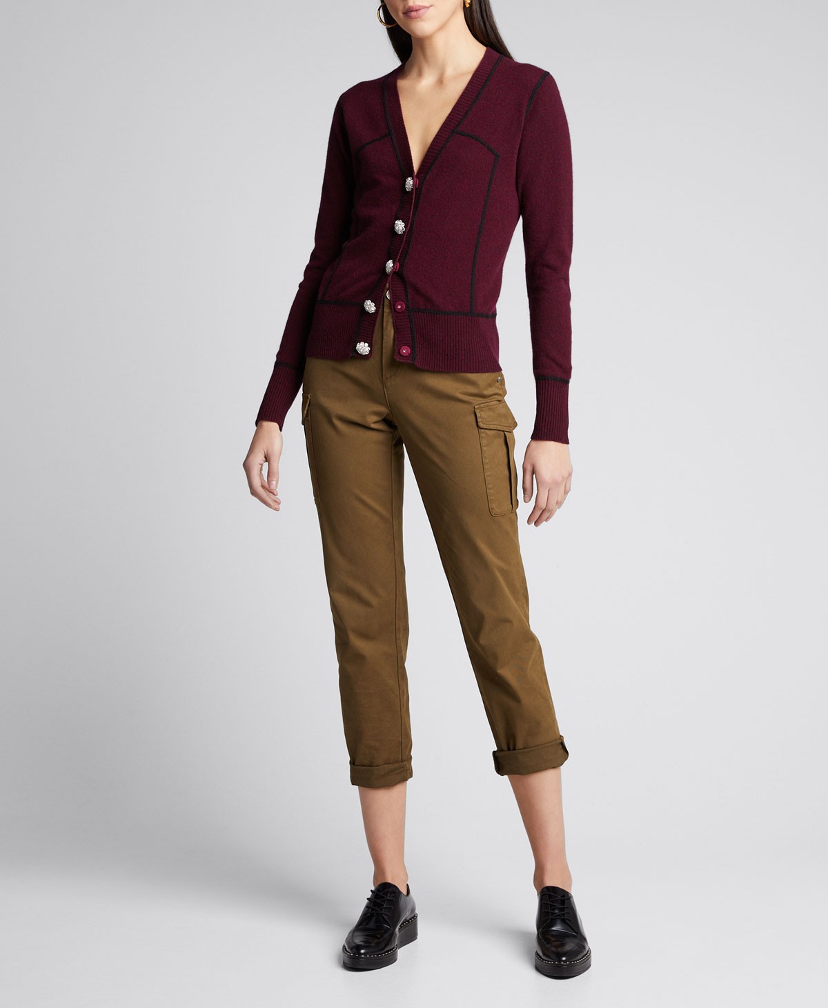 Ganni Piped Cashmere Cardigan