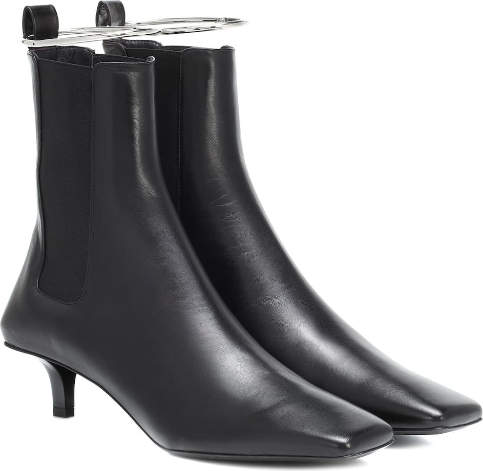 Jil Sander Embellished leather ankle boots