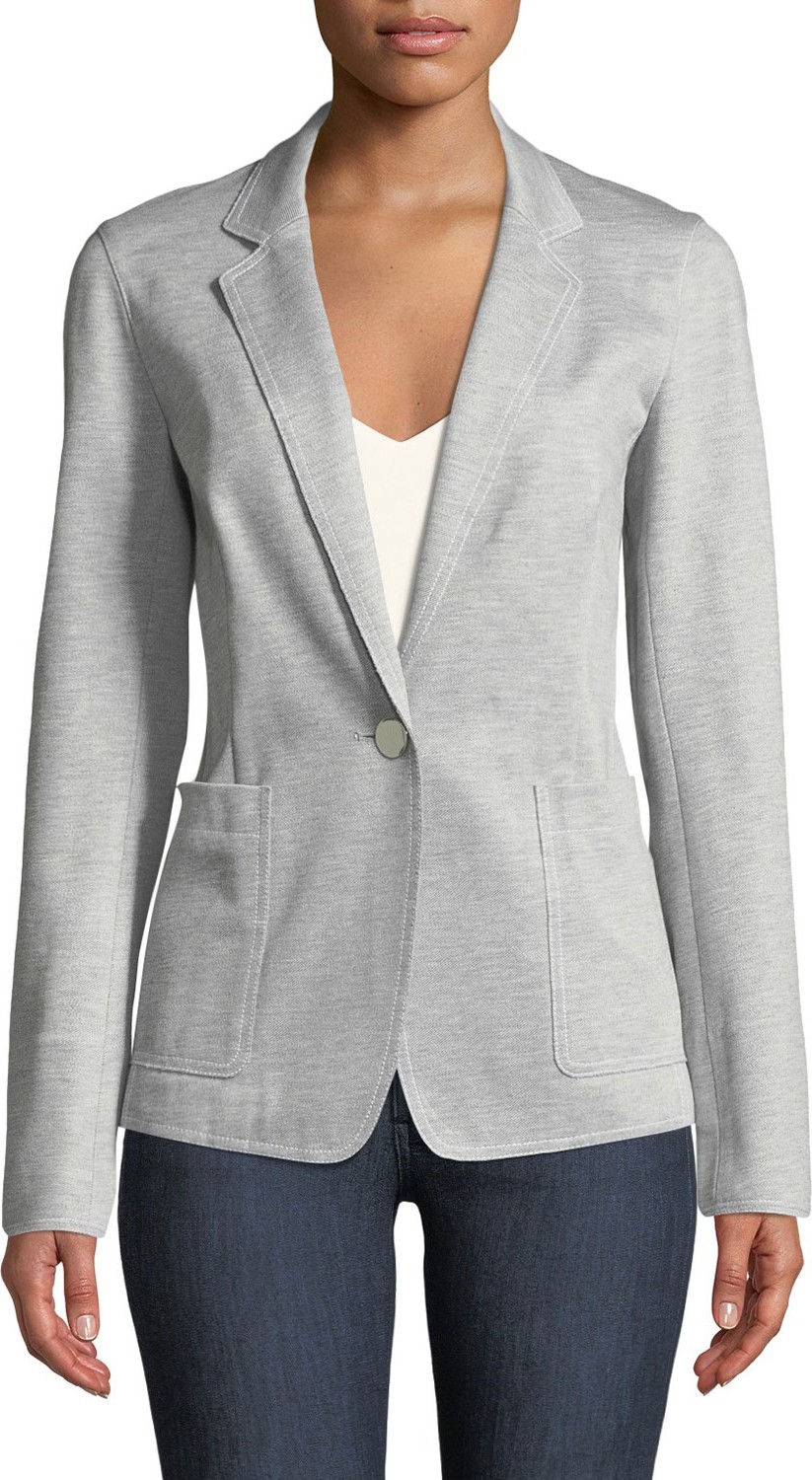 Lafayette 148 New York Bridget Denim Twill Jersey Blazer
