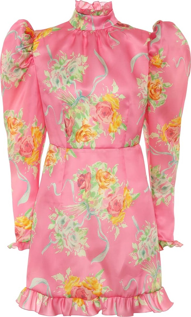 Alessandra Rich Floral silk minidress